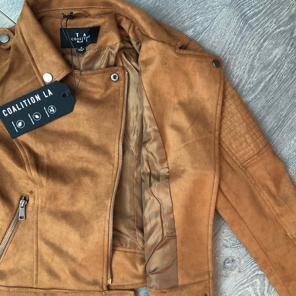 New! LA Coalition Faux suede jacket - Picture 6 of 7